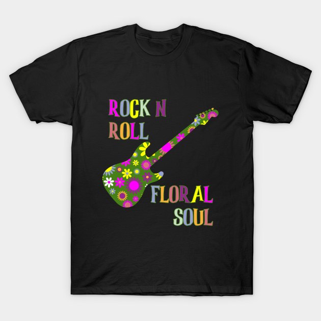 Guitarist Gift, Flower Power, Boho, Hippie, Chic T-Shirt by Closeddoor